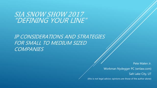 Defining Your Line- Pete Malen