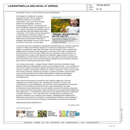 Rassegna Stampa SIAAIC Aprile 2016