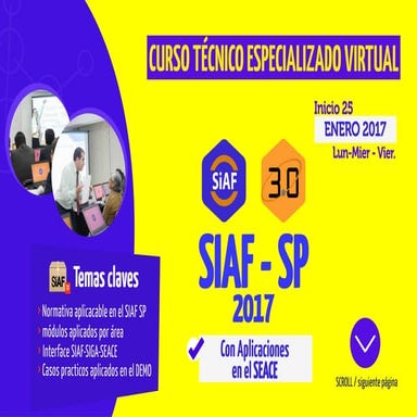Curso virtual: SIAF 2017 con aplicaciones en el SEACE