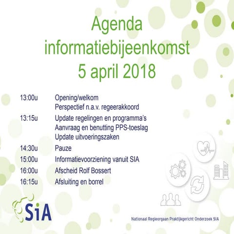 SIA-informatiebijeenkomst 5 april 2018