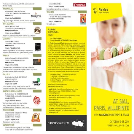 SIAL 2014 - SWEETS companies from Flanders at group booth Flanders Investment...