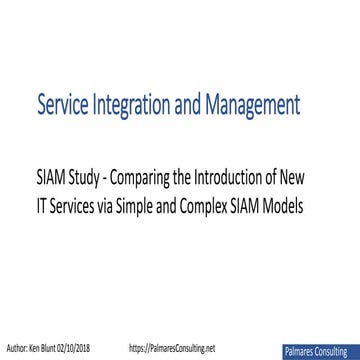 SIAM Study - Comparing the Introduction of New IT Services via Simple and Com...
