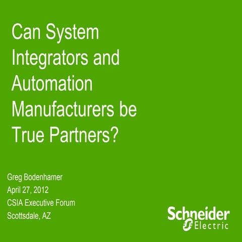 Can automation manufacturers and system integrators be true partners?