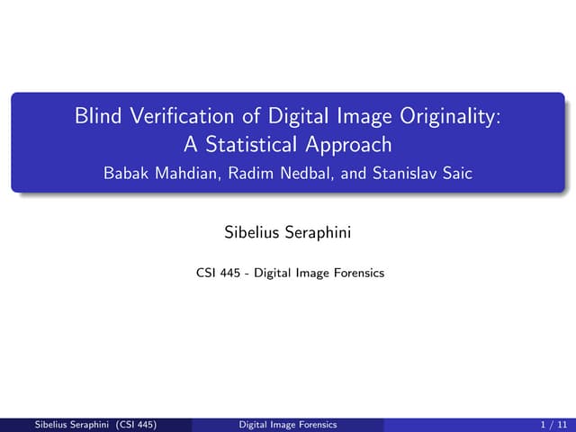 Blind Verification of Digital Image Originality: A Statistical Approach