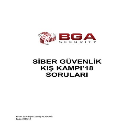 Siber Güvenlik Kış Kampı'18 Soruları