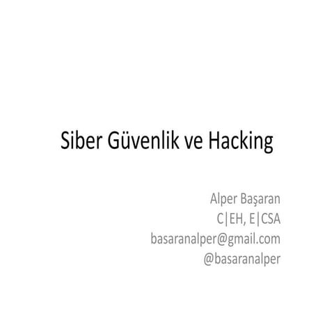 Siber güvenlik ve hacking