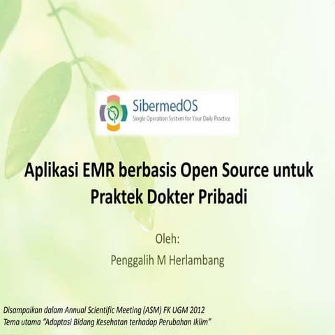 Aplikasi RME berbasis OpenSource untuk Praktek Dokter Pribadi