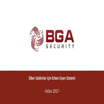 Siber Saldırılar i̇çin Erken Uyarı Sistemi
