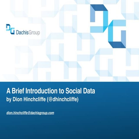 A Brief Introduction To Social Data