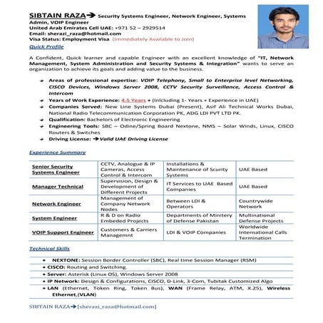 Sibtain raza cv   updated uae