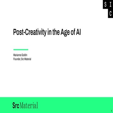 Marianne Goldin: R.I.P. Creativity. Pour 1 Out 4 Tha Brainstorm | SIC 2024