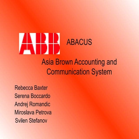 ABB case study - 2008/9 - MSc in Business Administration (Belgium)
