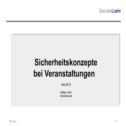 IMEX 2012: Sicherheitskonzepte für Veranstaltungen (V.Löhr)