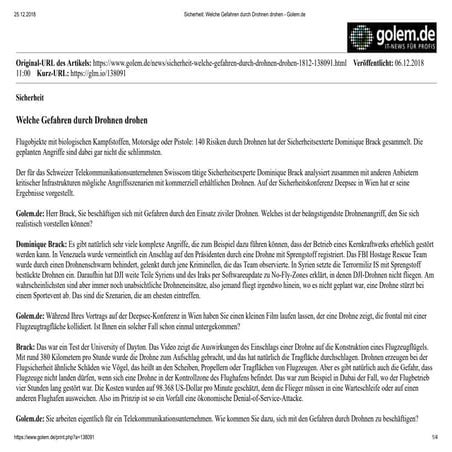 Sicherheit  welche gefahren durch drohnen drohen   golem.de