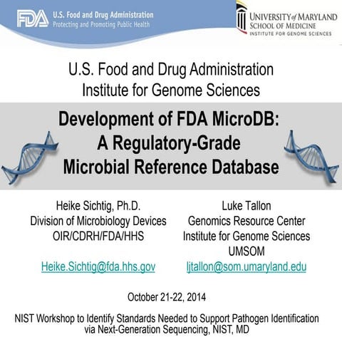 Development of FDA MicroDB: A Regulatory-Grade Microbial Reference Database