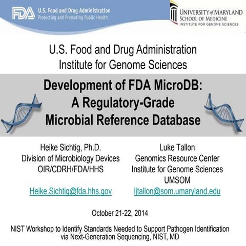 Development of FDA MicroDB: A Regulatory-Grade Microbial Reference Database