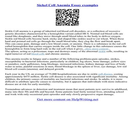 Sickle Cell Anemia Essay