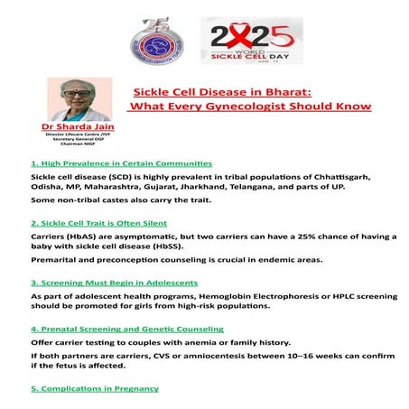 Sickle Cell Disease in Bharat: Every Gynecologist Should Know
