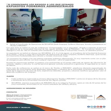 "Si conocemos los riesgos a los que estamos expuestos podremos administrarlos"