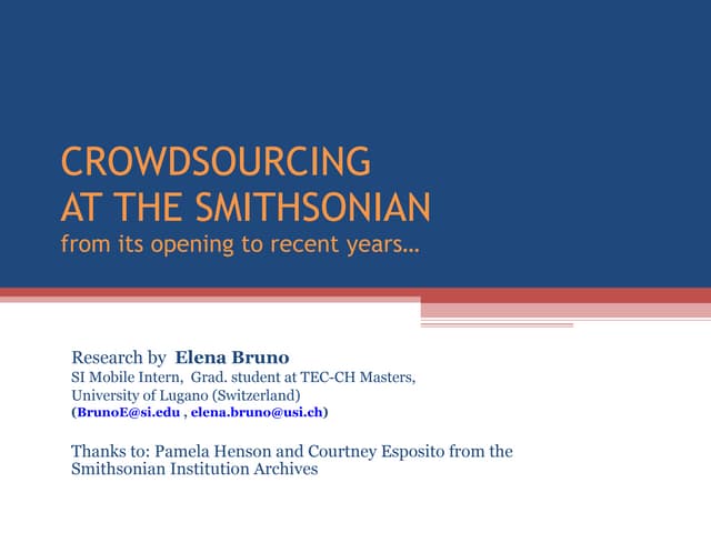 The Smithsonian Institution's Crowdsourcing Tradition, Since 1849
