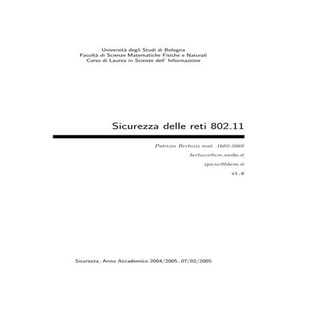 Sicurezza delle reti 802.11