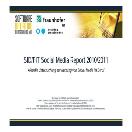 Social Media Report 2011/2010 -  Aktuelle Untersuchung zur Nutzung von Social...