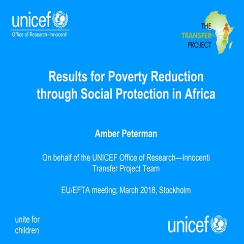 Poverty Reduction through Social Protection in Africa