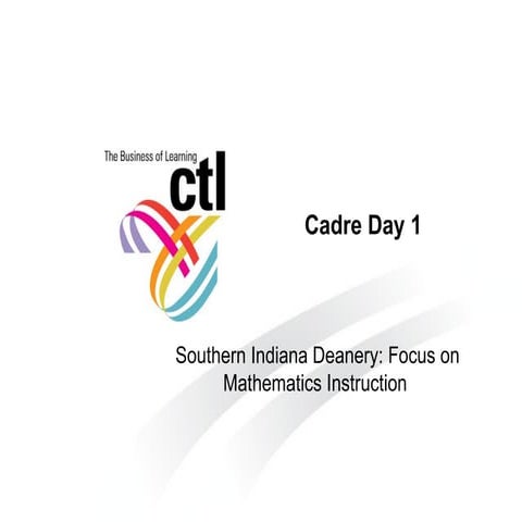 SID Cadre 1 Mathematics Workshop