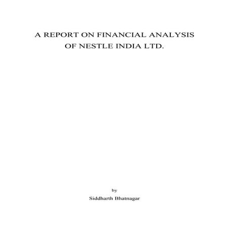 Financial Analysis of Nestle India Ltd.