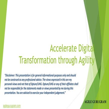 Agile Gurugram 2022 - Siddharth Prabhudas | Accelerate Digital Transformation...