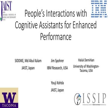 People's Interactions with Cognitive Assistants for Enhanced Performance