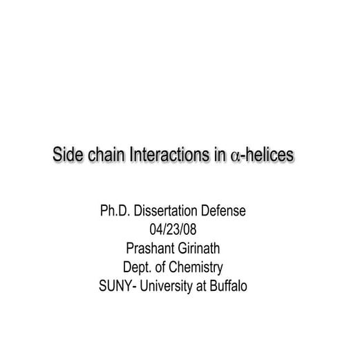 Side Chain Interactions In Helices
