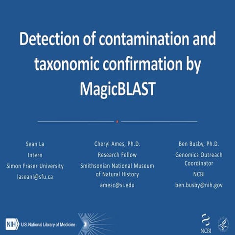 Contamination Detection and Taxonomic confirmation with magicBLAST
