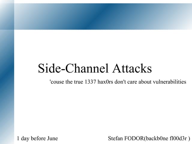 Side channel attacks