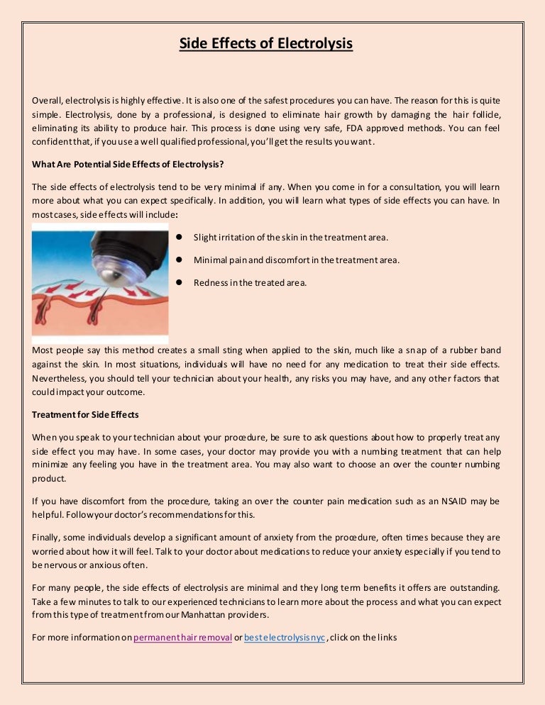 Side Effects Of Electrolysis
