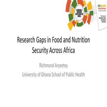 Research Gaps in Food and Nutrition Security Across Africa