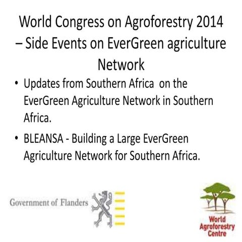Side meeting at the wca2014   the ever green agriculture network in southern ...