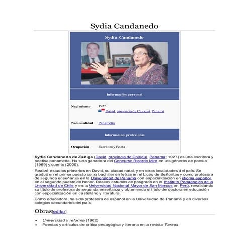 Sidia candanedo de zuñiga