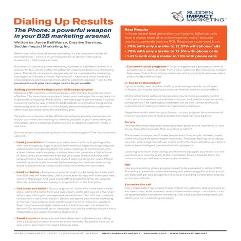 How-To: Dialing Up Results 