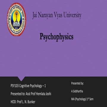 Psychophysics - Siddhartha