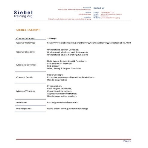 Siebel eScript | PPT