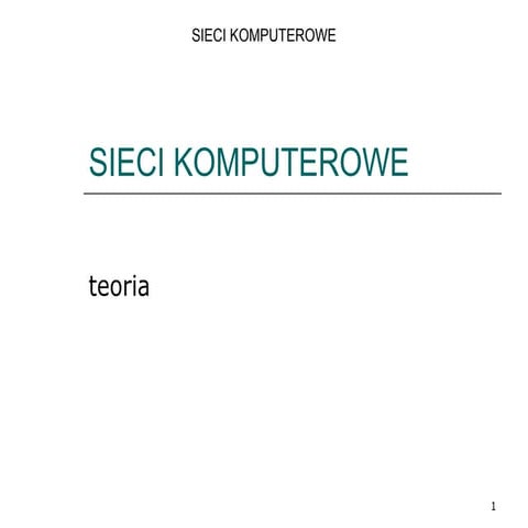 Rodzaje materiałów i urządzeń do budowy sieci komputerowej | PDF
