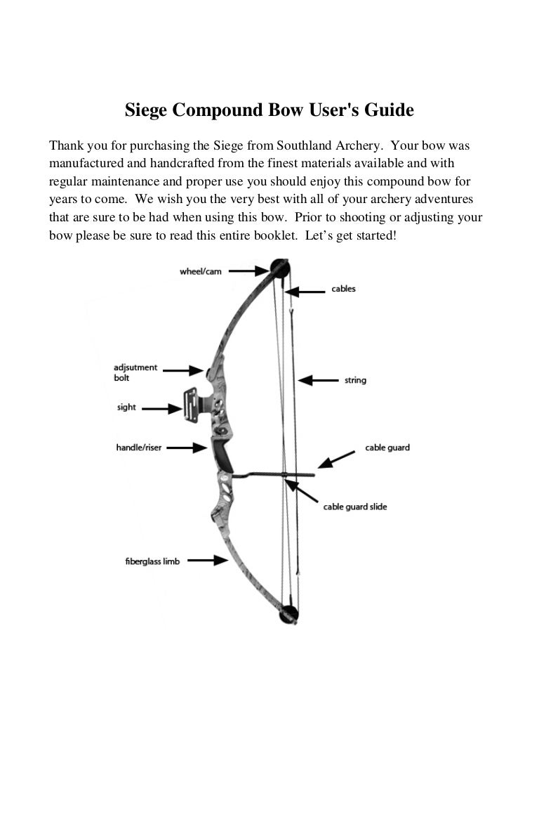 Southland Archery Siege Compound Bow Manual