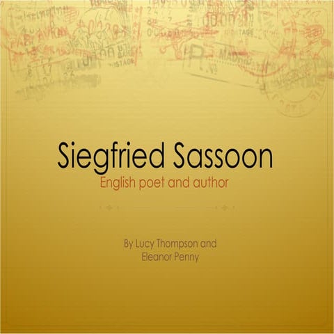 Siegfried sassoon powerpoint