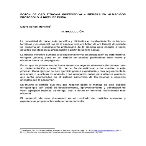 Siembra boton de oro articulo