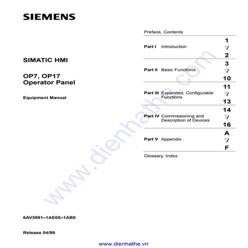 Siemens catalog hmi-op7-17 operator panel | PDF