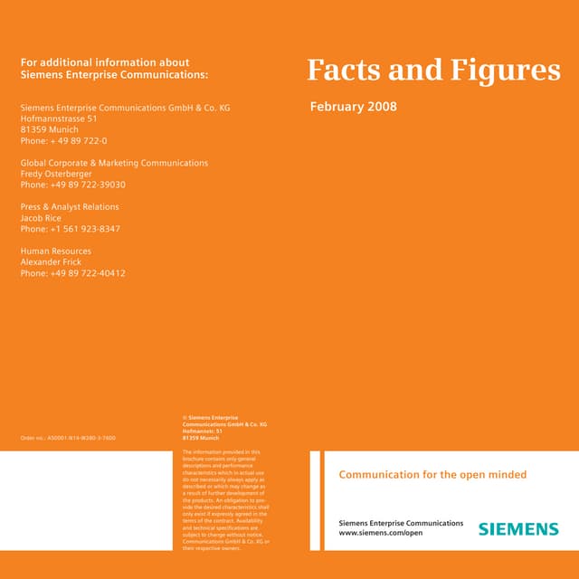 Siemens Enterprise Communications Company Presentation