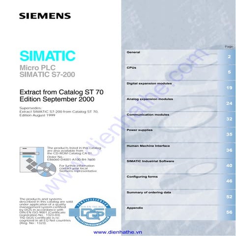 Siemens s7-200 new catalogue