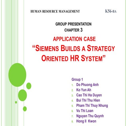 Siemens builds a strategy oriented hr system