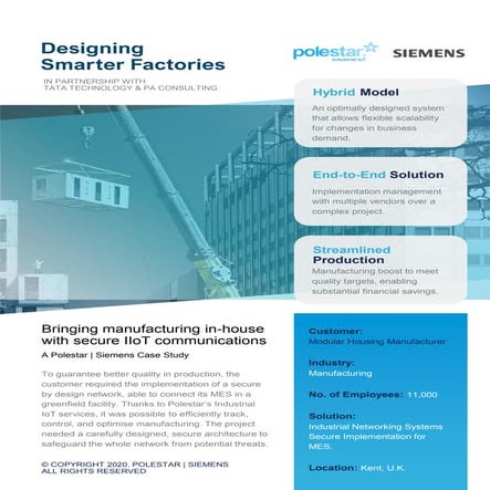 Bringing manufacturing in house with secure IIoT communications | Siemens & Polestar Case Study